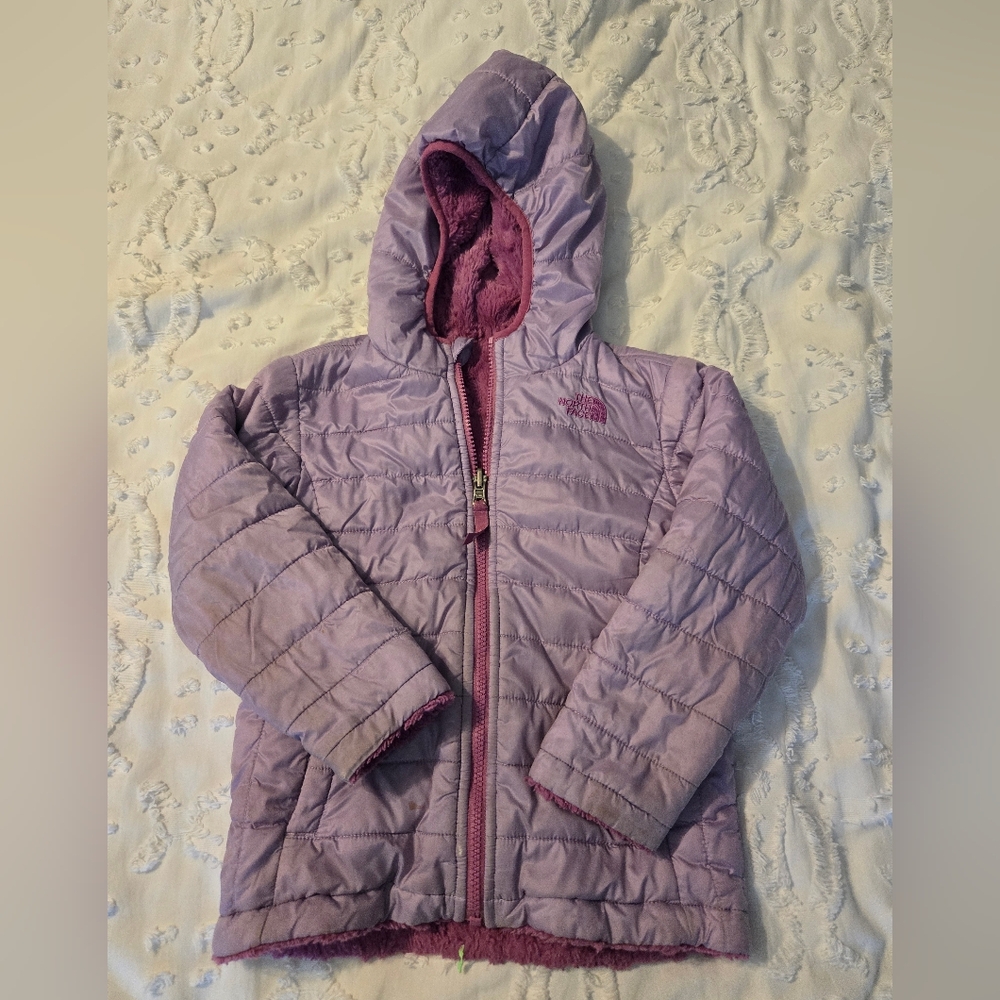 The North Face Reversible Lavender Toddler Puffer Jacket